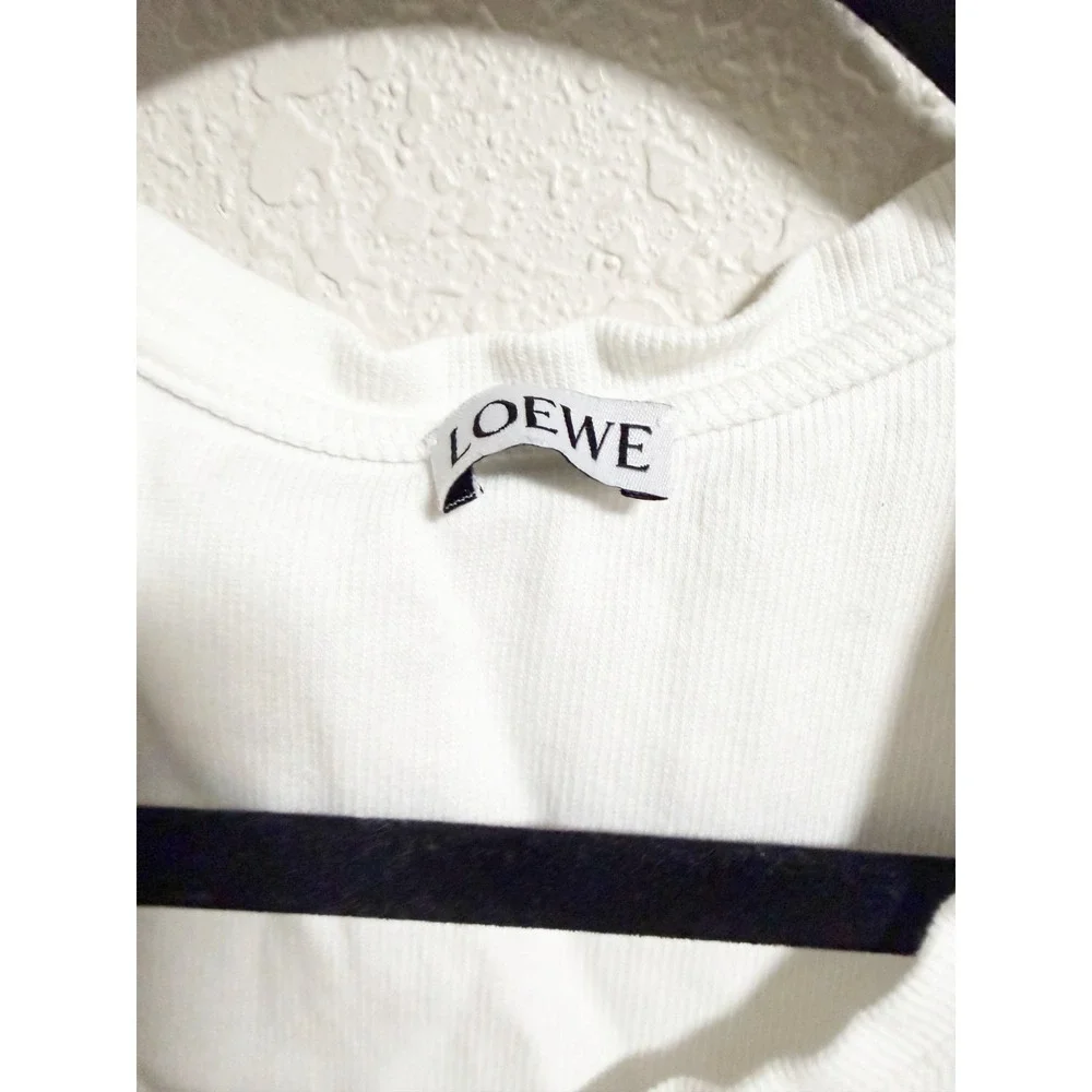 Loewe Womens Anagram Tank Top Ribbed Sleeveless Cotton Blend Scoop Neck Sz M